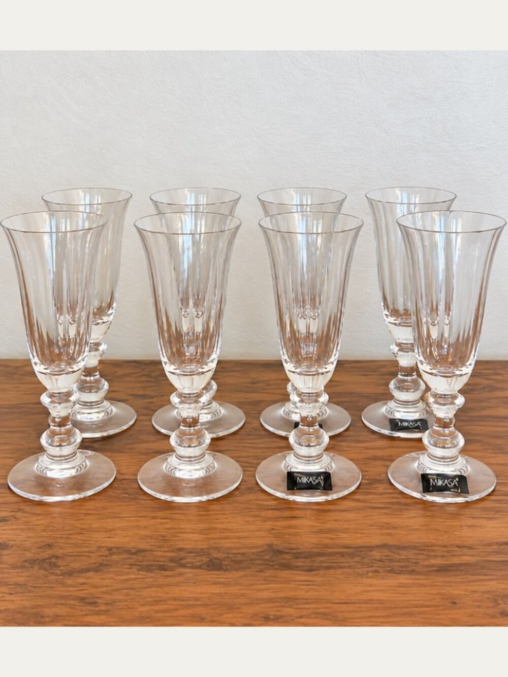 Mikasa French Countryside Crystal Champagne Flutes Set of 8 Austria
